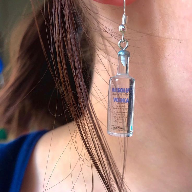 Absolut Vodka Bottle Earrings