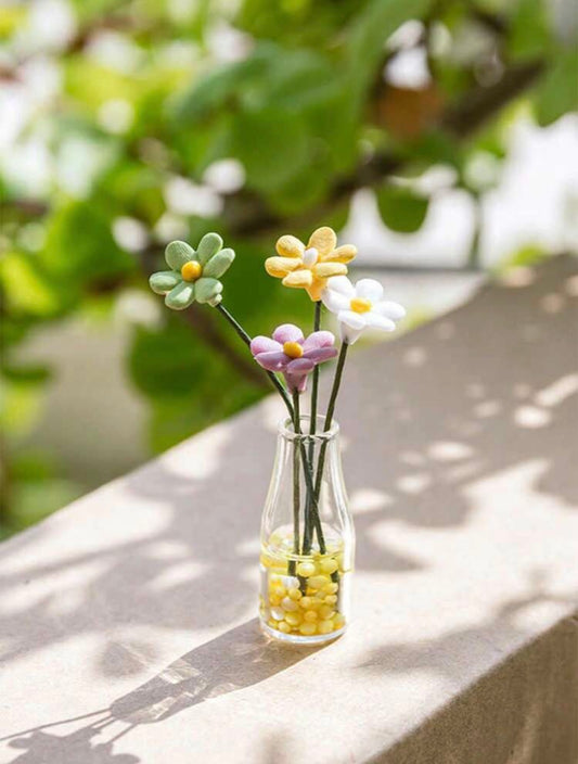 Vase of Polymer Clay Daisies