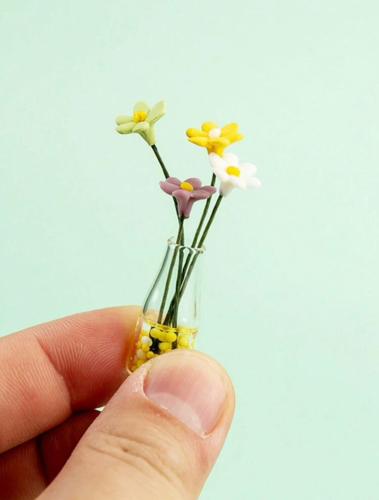 Vase of Polymer Clay Daisies