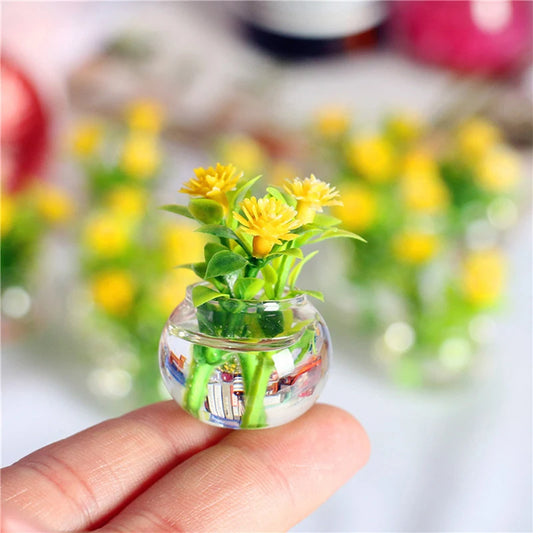 Vase of Yellow Flowers - Dollhouse Plant