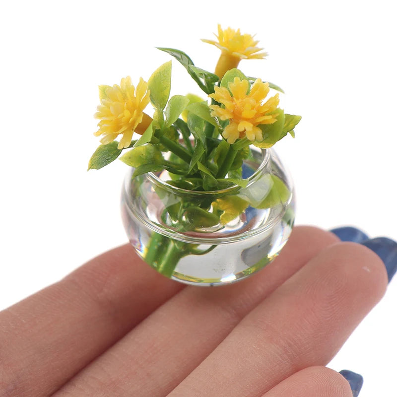 Vase of Yellow Flowers - Dollhouse Plant