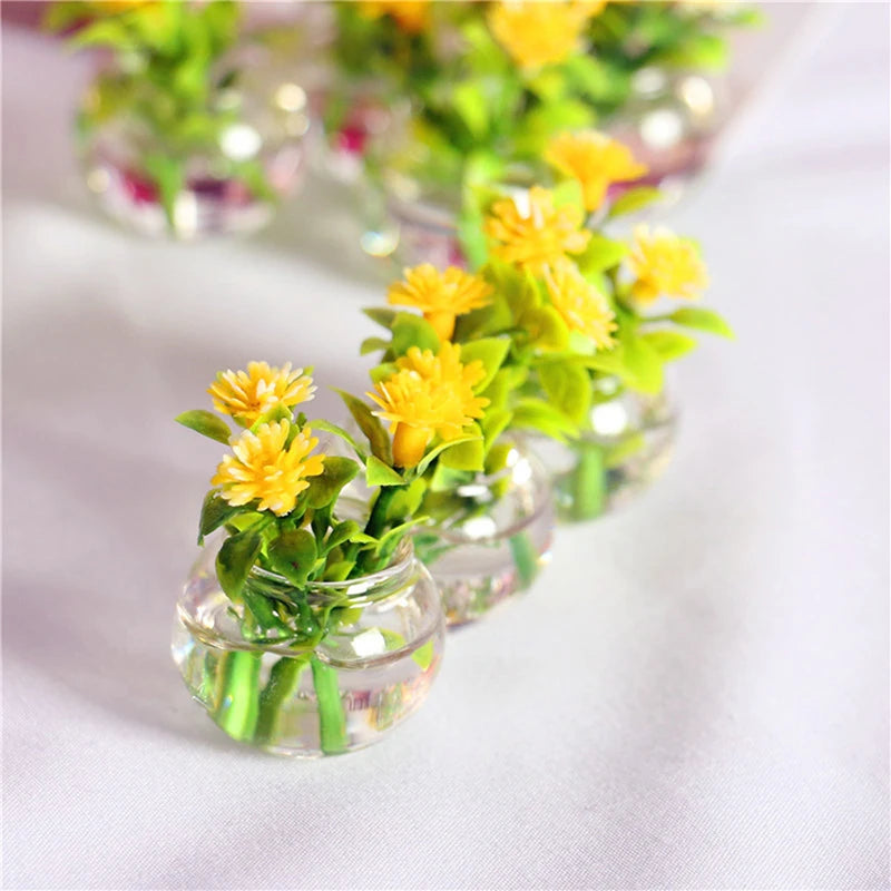 Vase of Yellow Flowers - Dollhouse Plant