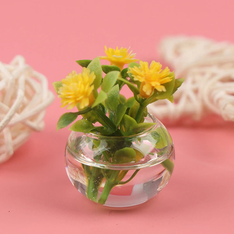 Vase of Yellow Flowers - Dollhouse Plant