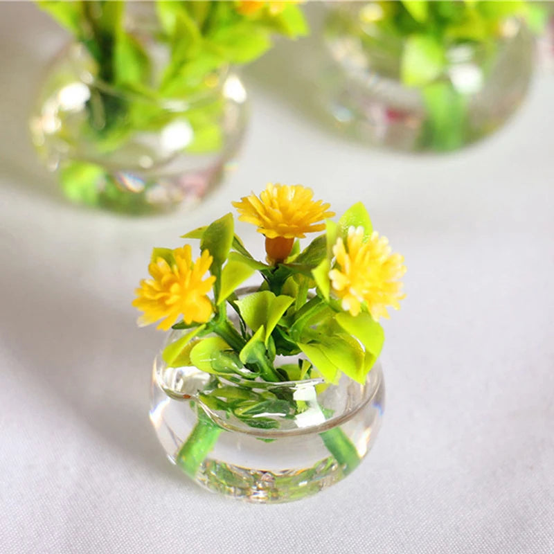 Vase of Yellow Flowers - Dollhouse Plant