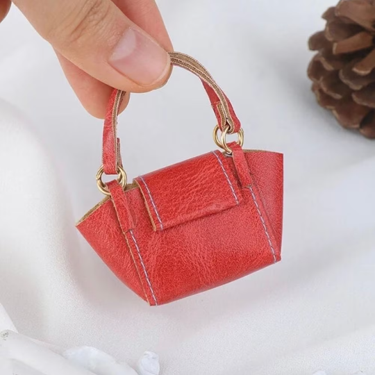 Red Faux Leather Handbag Purse