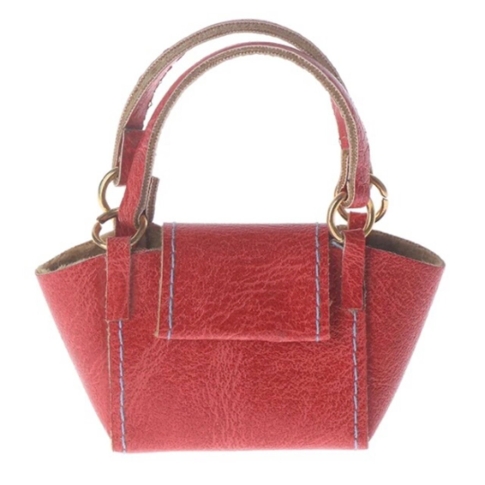 Red Faux Leather Handbag Purse