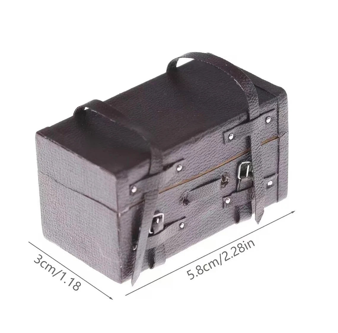 Miniature Faux Leather Luggage Trunk