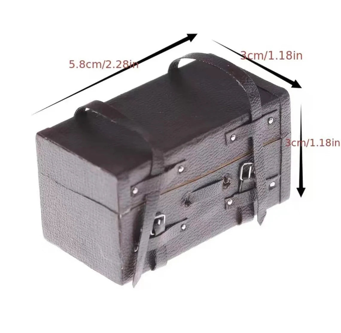 Miniature Faux Leather Luggage Trunk