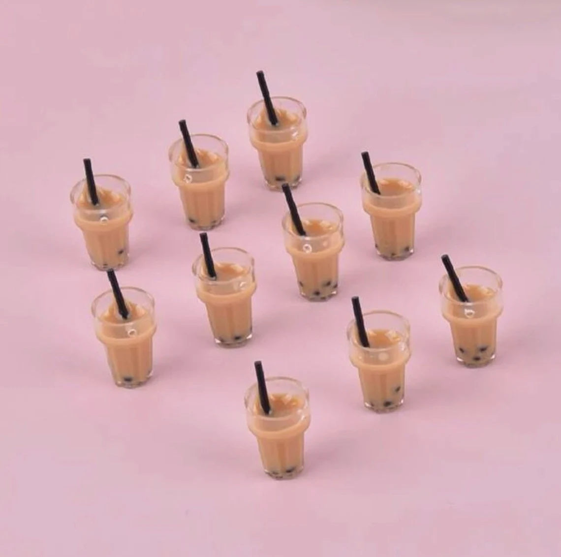 Set of 10 Mini Boba Bubble Tea Drinks