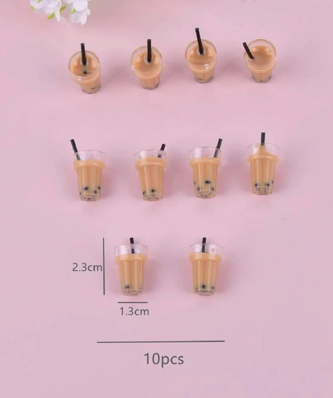 Set of 10 Mini Boba Bubble Tea Drinks