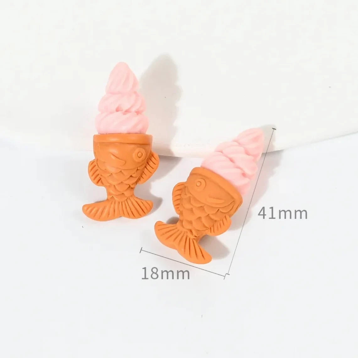 Set of 5 Taiyaki Pastel Ice Cream Fish Cones