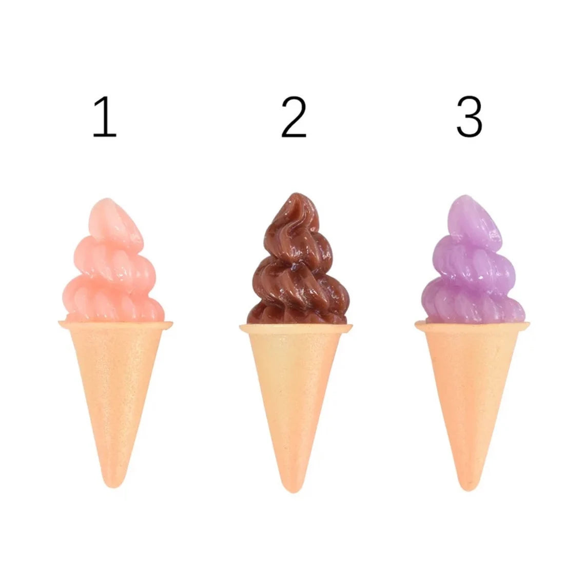 Set of 3 - Gelato Ice Cream Cones